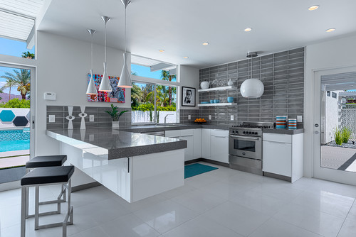 Contemporary Kitchen Cabinets White Stylish Create Wood Materials Space Countertop